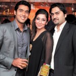 Aisamul Haq with his sister and brother at Lux Style Awards After Party