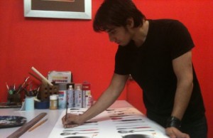 Ali Zafar painting for flood relief