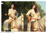 Pakistani model Sadia Hyat Khan riding on horse